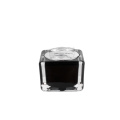 In Stock 10g Luxury Square Double Wall Plastic Matte Black Cosmetic Jars with Black Lid